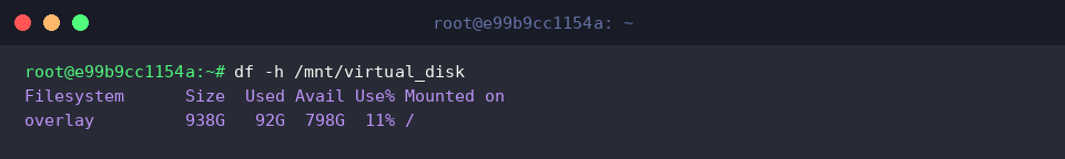 Confirming mount metrics with df