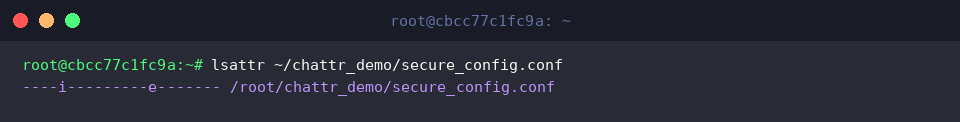 lsattr ~/chattr_demo/secure_config.conf
