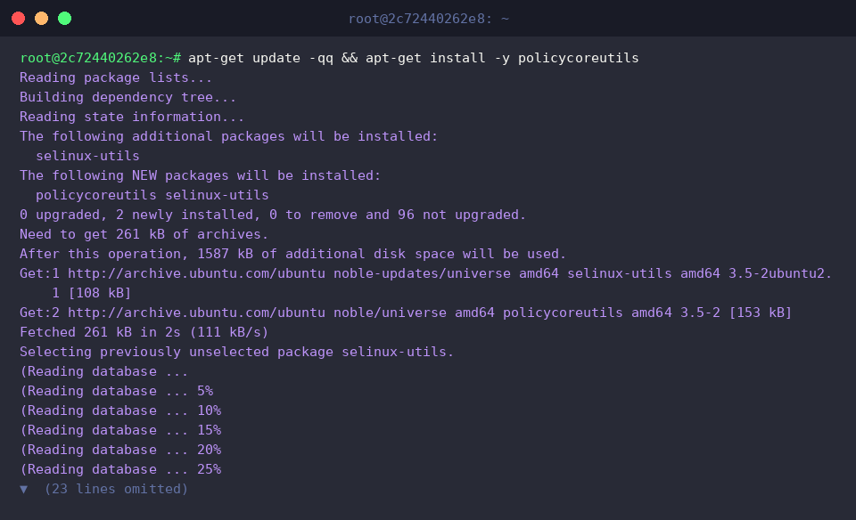 Installing policycoreutils on Ubuntu