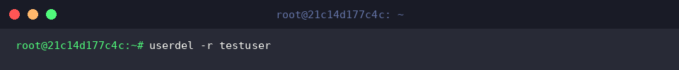 Remove the sandbox account using userdel