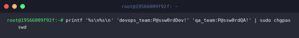 Piping formatted group credential pairs into chgpasswd