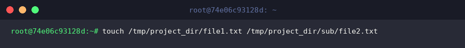 Creating sample files across directory levels
