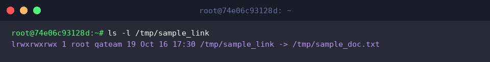 Verifying updated symlink group ownership