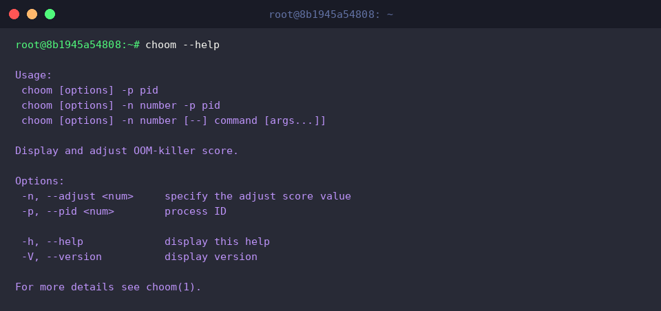 choom &ndash;help