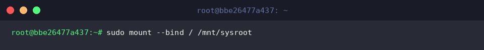 Bind mount target root filesystem to recovery point