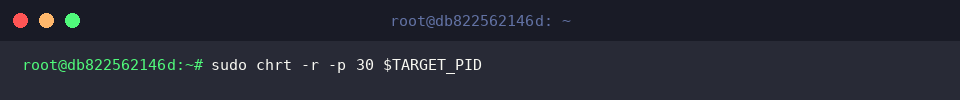 Reassigning the process to SCHED_RR with a priority level of 30