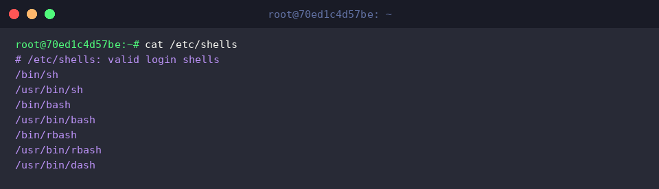Listing valid login shells in etc shells