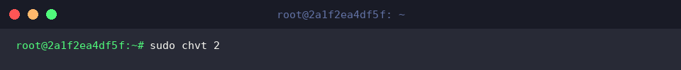 Switching to tty2 using sudo chvt 2