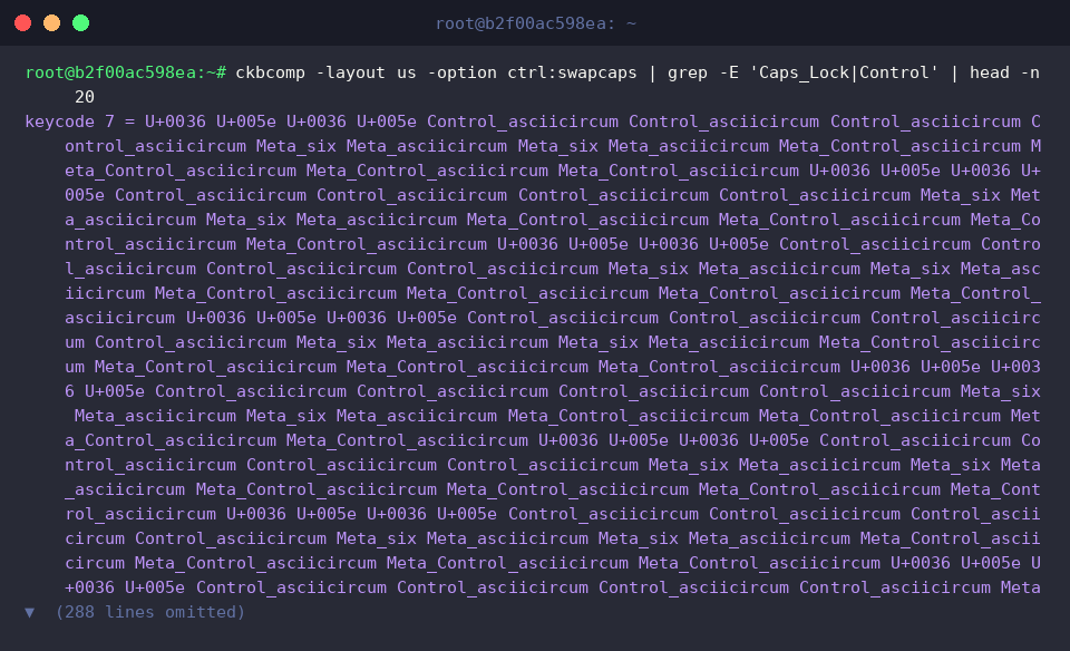Inspect swapped CapsLock and Control key definitions