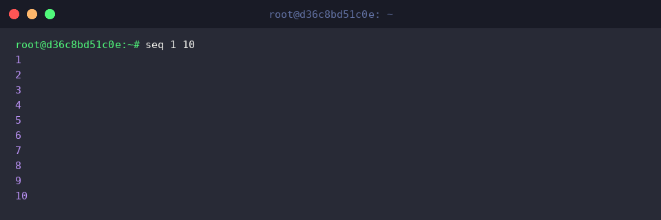 Generating dummy terminal output with seq
