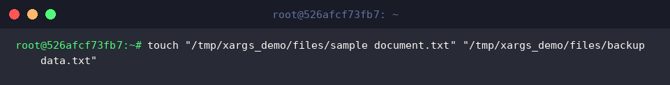 Generate sample filenames containing spaces