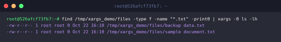 Safe file listing using null-delimiter pipeline