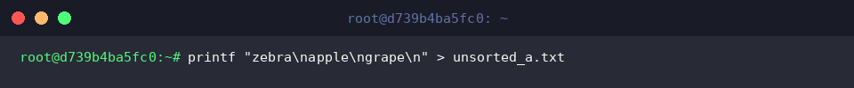 Create first unsorted sample file
