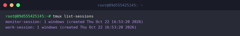 tmux list-sessions