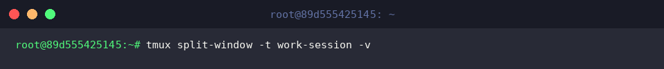 tmux split-window -t work-session -v