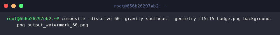 Generating a 60% opacity watermark