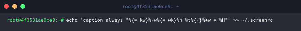 Enable status bar caption with window numbers and hostname