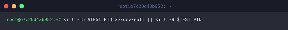Gracefully terminating runaway test process
