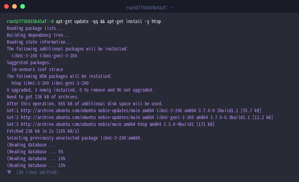 Installing htop via apt-get on Ubuntu