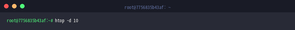Launching htop with a 1-second refresh interval