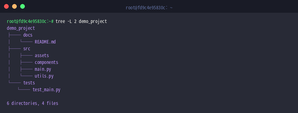 Limiting tree traversal depth to two tiers with -L 2