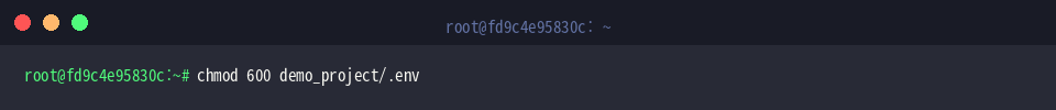 Applying restricted permissions to .env using chmod 600