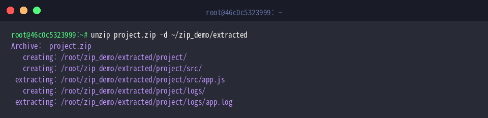 Extracting archive contents to target path