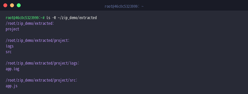 Verifying unpacked directory contents