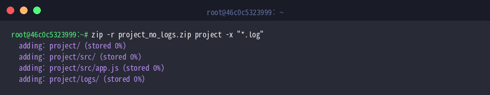 Archiving while filtering out log files