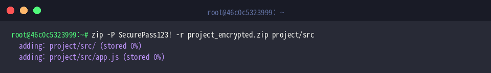 Generating password-protected encrypted zip
