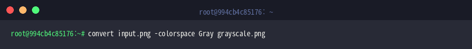 Convert color image to grayscale with colorspace