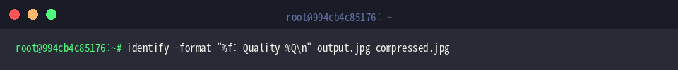 Check applied JPEG quality factor using identify