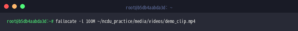 Generating dummy 100MB multimedia file