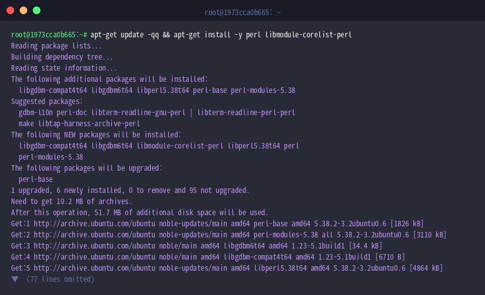 Install Perl and libmodule-corelist-perl via APT