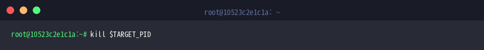 Sending termination signal to target
