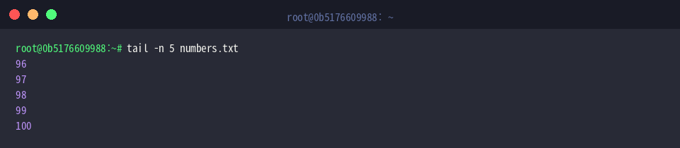 Inspect stream boundary with tail