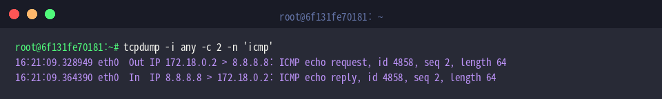 Filtering ICMP traffic with tcpdump