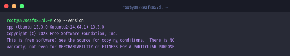 Displaying version details for cpp