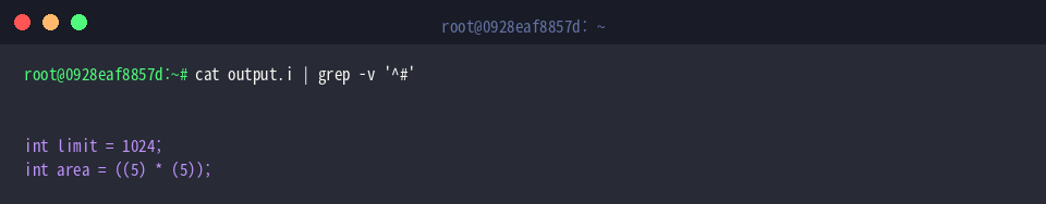 Filtering linemarkers to view expanded C code