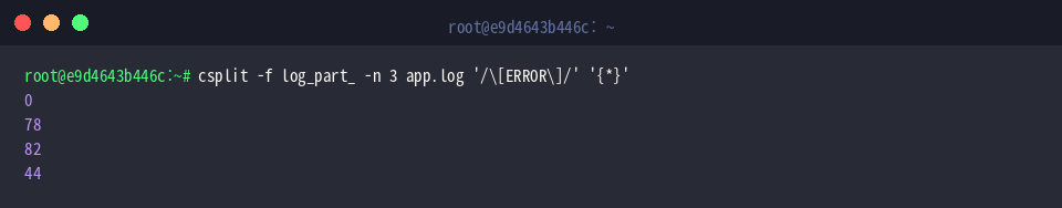Execute csplit with customized naming rules