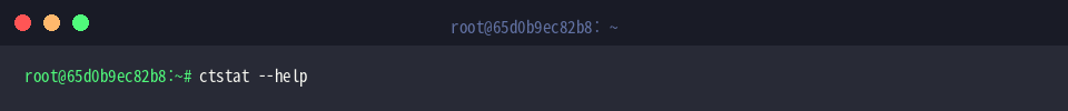Display ctstat help options