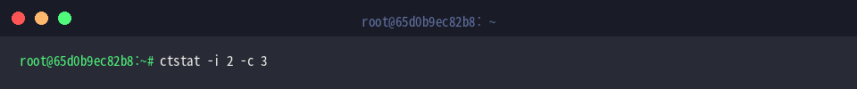 Run ctstat with 2-second interval for 3 cycles