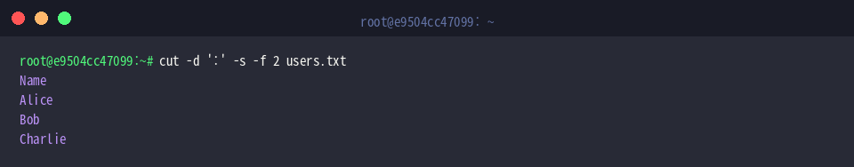 Suppress non-delimited rows with -s flag