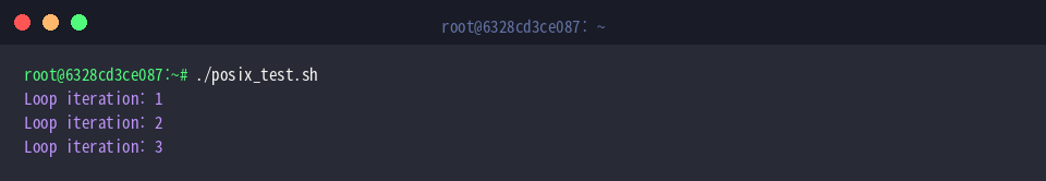 Executing posix_test.sh in terminal