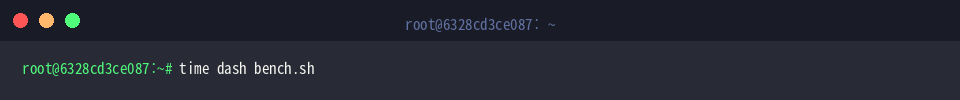 Measuring execution time under dash