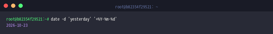 Evaluating yesterday’s date dynamically