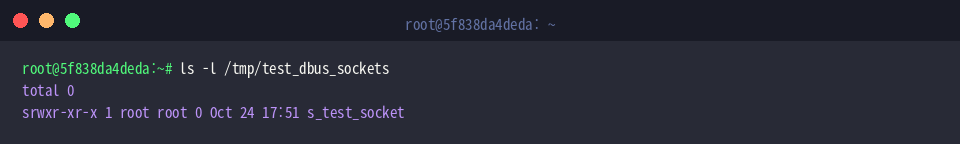 Verifying dummy UNIX domain socket file attributes