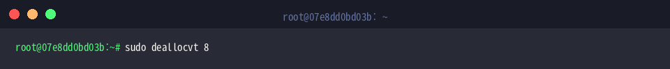sudo deallocvt 8